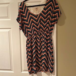 printed dress with waste detail in the back